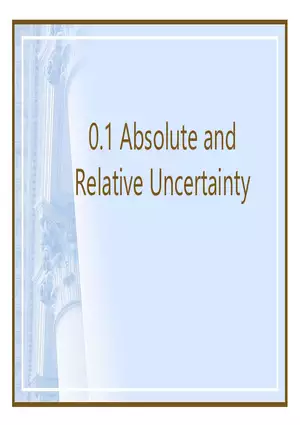 Intro - 1 - Absolute and Relative Uncertainty
