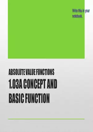 1.03A - Absolute Intro and Basic Function
