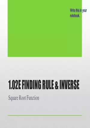 1.02E - Square Root Rule and Inverse