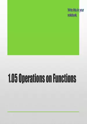 1.05 - Operations on Functions