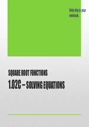 1.02C - Square Root Equations
