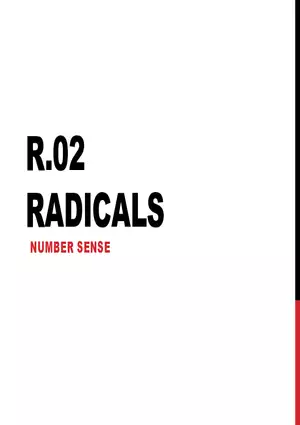 R.02 - Radicals
