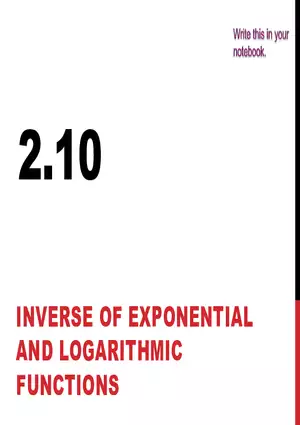 2.10 ExpLog - Inverse of Exp and Log