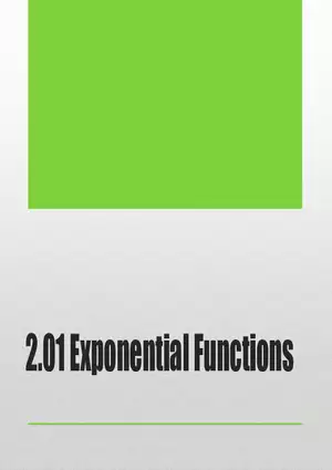 2.01 ExpLog - Exponential Base and Transformed Functions