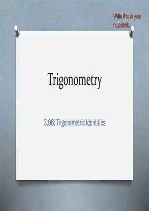 3.06 - Trig Identities