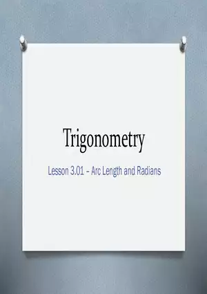3.01 - Arc Length and Radians