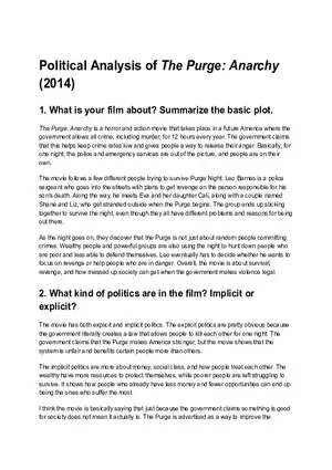 Political Analysis of The Purge Anarchy
