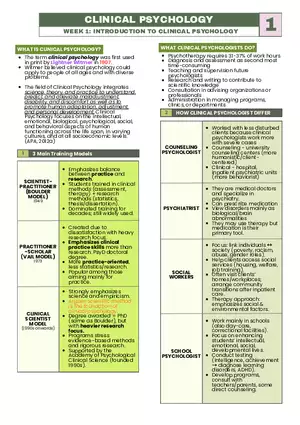 Midterms Clinical Psychology