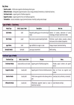 Types of Media Table